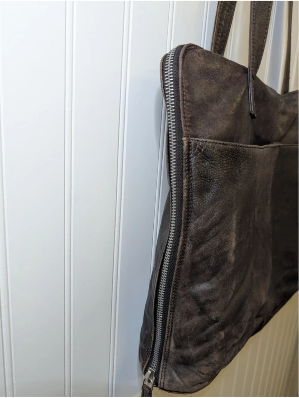 LATICO Leather Laptop Tote Bag Brown Organizer Shoulder Briefcase Floral Lined